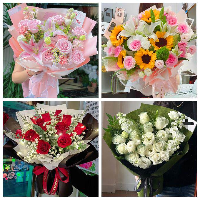 向日葵玫瑰混搭花束送朋友北京市房山区东风迎风星城街同城鲜花店