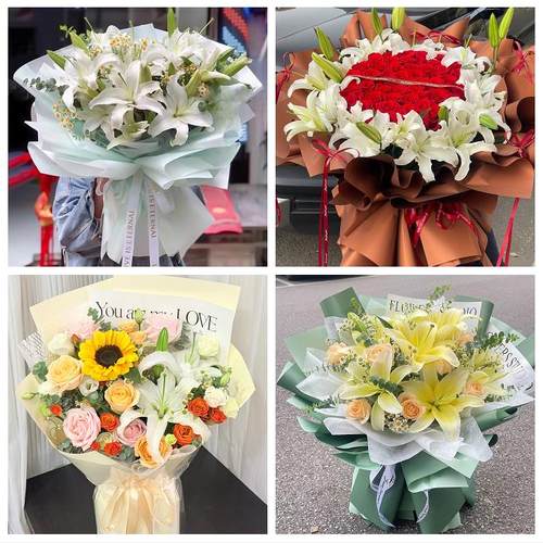 吉林辽源龙山西安区东丰东辽县同城鲜花店送玫瑰百合花束老婆生日