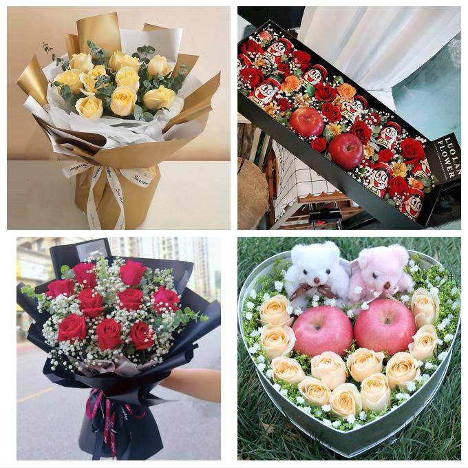 连云港市东海县灌云县灌南县同城鲜花店送女朋友闺蜜圣诞玫瑰礼盒