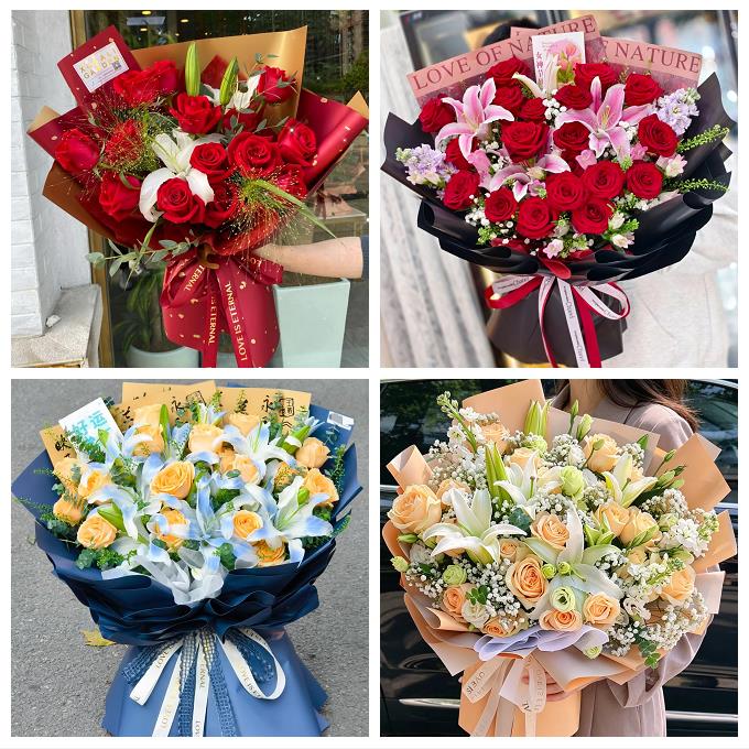 送苏州市姑苏区吴江区常熟市同城鲜花店玫瑰百合花束送老婆女朋友