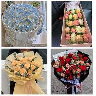 安徽省淮南市谢家集区八公山区同城鲜花店送11朵33枝玫瑰表白女友