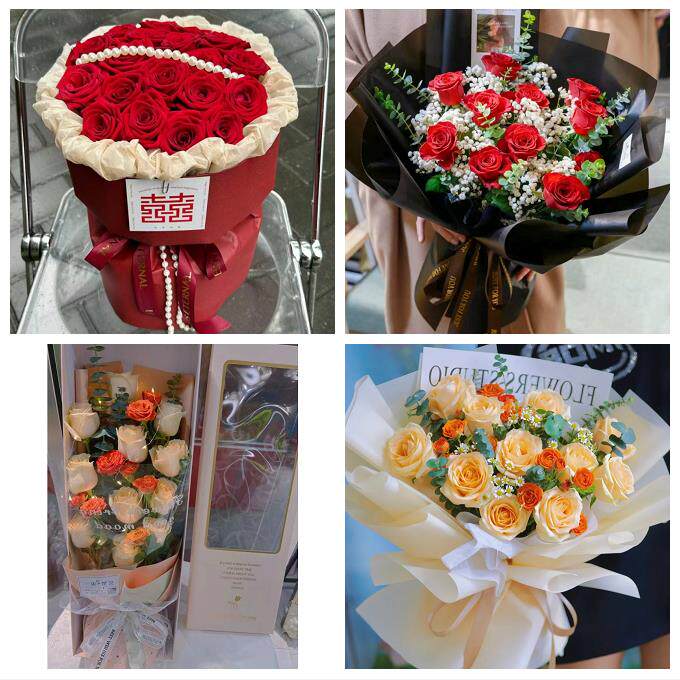 送咸阳市淳化县武功县兴平市同城鲜花店情人节玫瑰花束礼盒送女友