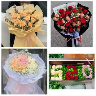 四川绵阳市涪城区游仙区三台县同城鲜花店送11朵33枝玫瑰表白女友