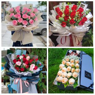 湖北武汉市东西湖区汉南蔡甸区同城鲜花店送11朵33枝玫瑰表白女友