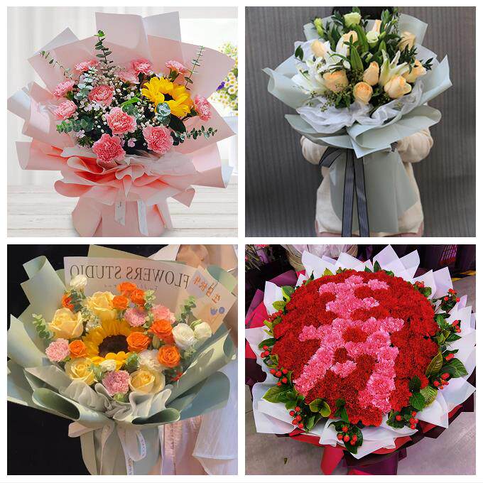 唐山市乐亭迁西玉田县唐海县同城鲜花店康乃馨百合花束送长辈父母