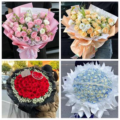 520玫瑰花束礼盒送女友深圳市龙岗区横岗龙岗龙城坪地同城鲜花店