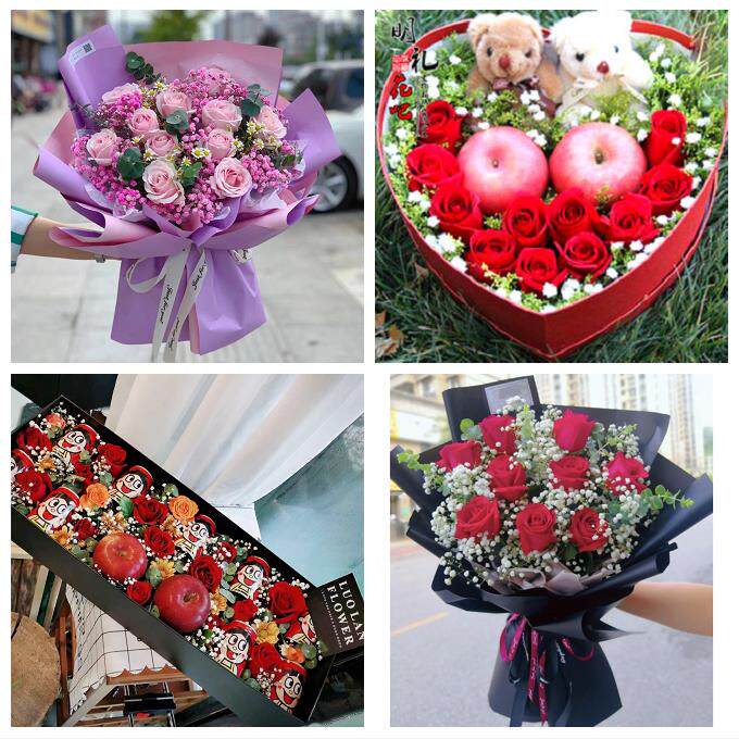 北京市房山区东风迎风星城街同城鲜花店送女朋友闺蜜圣诞玫瑰礼盒