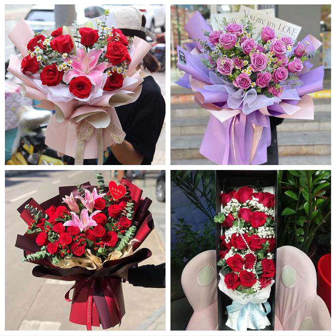 衡水市桃城区枣强武邑武强县同城鲜花店情人节玫瑰花束礼盒送女友