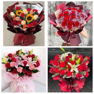 南京市玄武秦淮建邺区鼓楼区同城鲜花店订康乃馨送长辈生日看病人