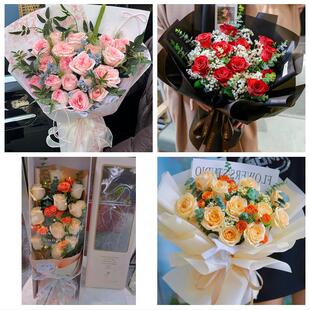 百色市右江区田阳田东平果县同城鲜花店情人节玫瑰花束礼盒送女友