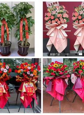 送泰安市东平县新泰市肥城市同城鲜花店新店开业花篮公司乔迁开张