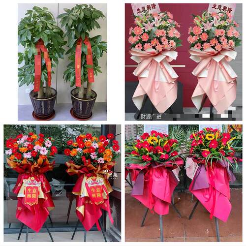 送泰安市东平县新泰市肥城市同城鲜花店新店开业花篮公司乔迁开张
