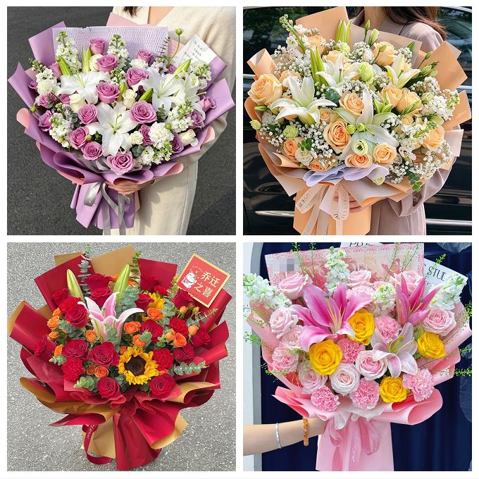 长治市城区郊区长治县襄垣县同城鲜花店玫瑰百合花束送老婆女朋友