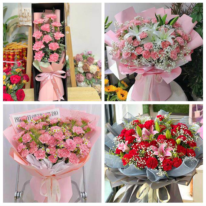 淄博市周村区桓台高青沂源县同城鲜花店康乃馨花束送长辈父母生日