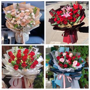 天津河北区光复道望海楼鸿顺里同城鲜花店送11朵33枝玫瑰表白女友