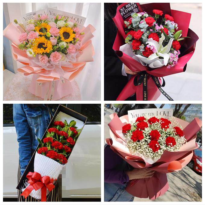 送武汉市武昌区青山区洪山区同城鲜花店订康乃馨送长辈生日看病人