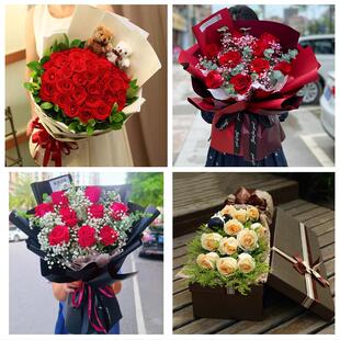 江西省新余市渝水区分宜县附近同城鲜花店送11朵33枝玫瑰表白女友