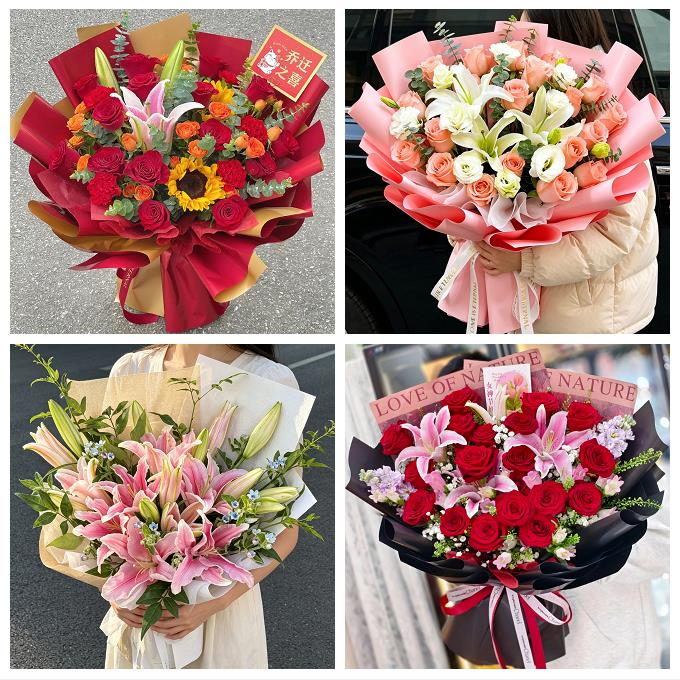 北京石景山区八宝山老山八角同城鲜花店玫瑰百合花束送老婆女朋友