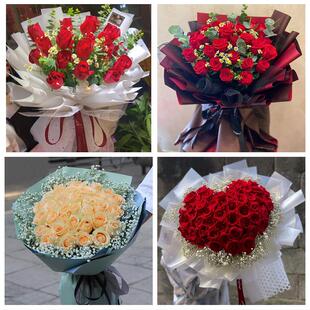 防城港防城港口区上思县东兴市同城鲜花店送11朵33枝玫瑰表白女友