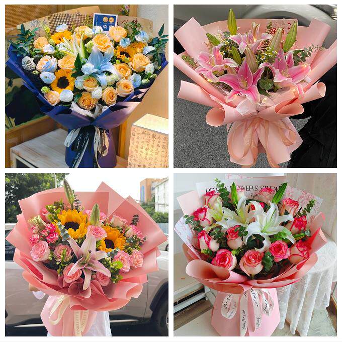 山西阳泉城区矿区郊区平定盂县同城鲜花店送玫瑰百合花束老婆生日