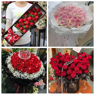 江西景德镇市昌江区珠山区附近鲜花店同城配送女朋友情人节红玫瑰