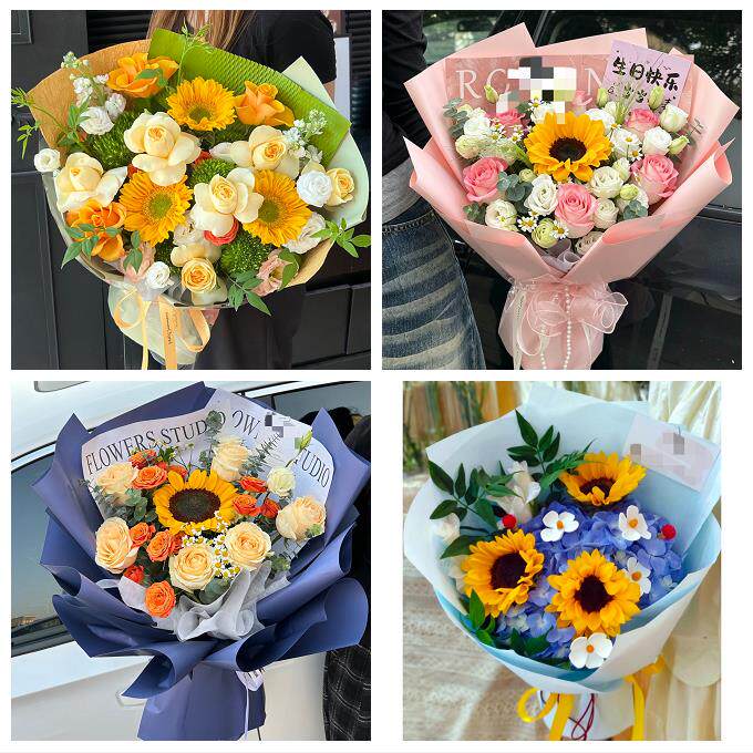 中高考向日葵玫瑰混搭花束上饶市鄱阳万年婺源县德兴市同城鲜花店