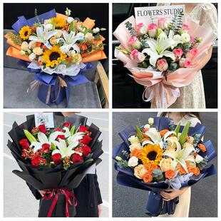 重庆市渝中区七星岗解放碑街同城鲜花店玫瑰百合花束送老婆女朋友