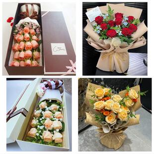 送广州市南沙区从化区增城区同城鲜花店情人节送老婆玫瑰表白女友