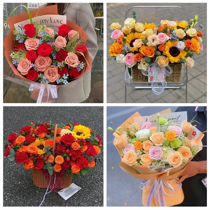 大理州弥渡南涧巍山县永平县同城鲜花店玫瑰混搭花束配送领导女友