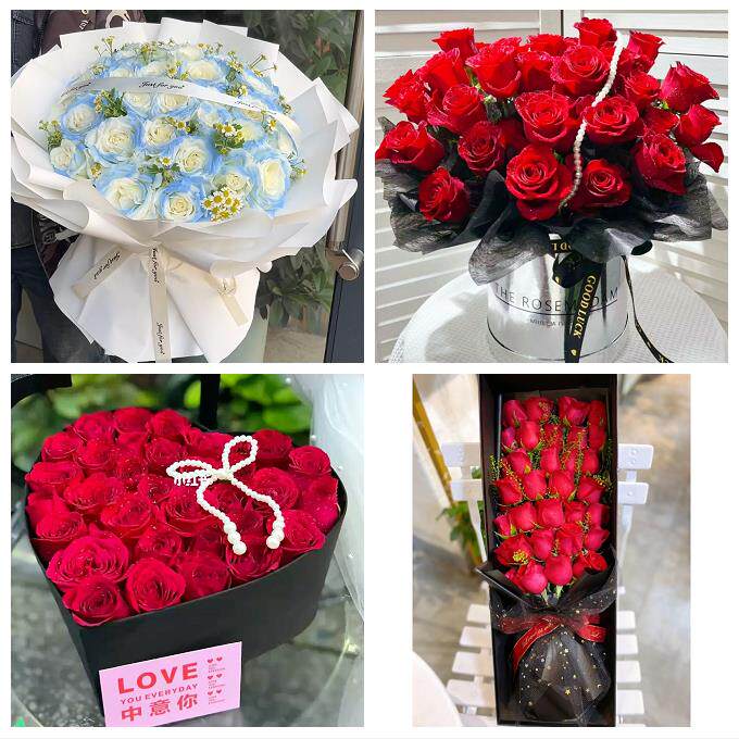 云南昆明市富民宜良石林嵩明县同城鲜花店订情人节玫瑰送女友老婆