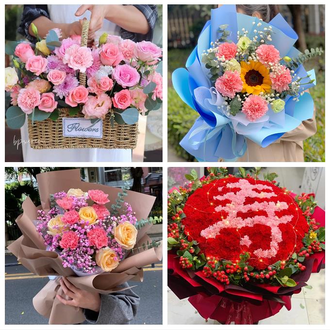 榆林市靖边定边绥德县米脂县同城鲜花店母亲节康乃馨百合婆婆生日