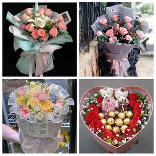 浙江杭州市余杭区富阳区临安区同城鲜花店送11朵33枝玫瑰表白女友