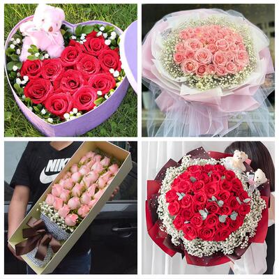 河北张家口市下花园万全崇礼区鲜花店同城配送女朋友情人节红玫瑰