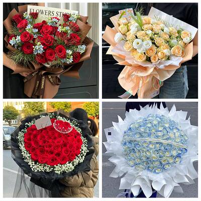 520玫瑰花束礼盒送女友湖南郴州市北湖区苏仙区桂阳县同城鲜花店