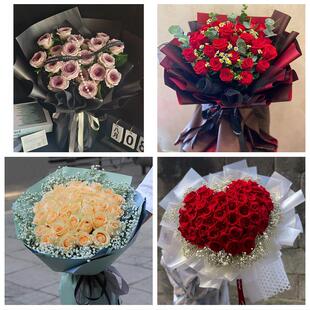 上海青浦区夏阳盈浦香花桥白鹤同城鲜花店送11朵33枝玫瑰表白女友