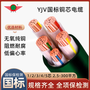 阳谷绿灯行国标铜芯ZC-YJV2345芯2.5 4 6 1016平方充电桩硬电缆线