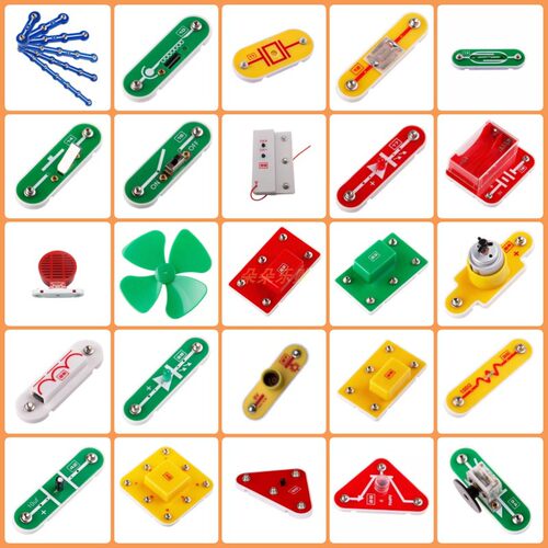 电子百拼配件物理积木实验零件