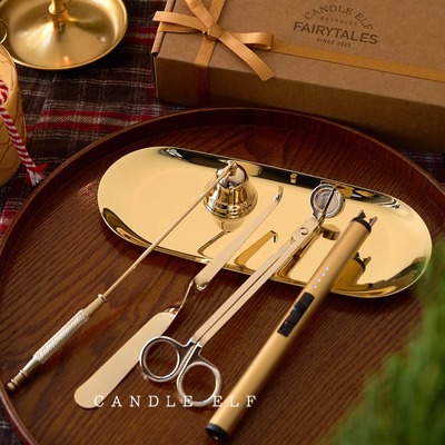 《鎏金序章》高级金色点火器钩烛芯剪灭烛铃圣诞充电香薰蜡烛工具