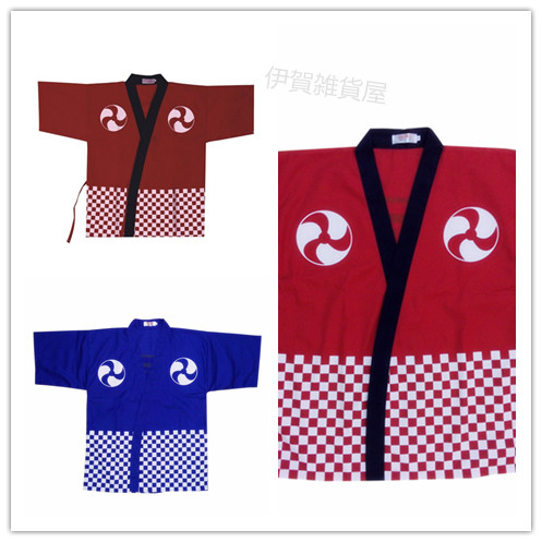 格子日本韩国寿司料理日式厨师工衣男制服上装工作服工服日式工衣