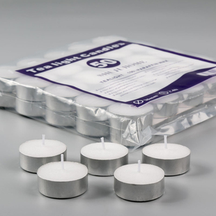 加热明炉餐具无烟无味保温通用茶蜡圆形铝壳白色红色蜡烛2 4小时