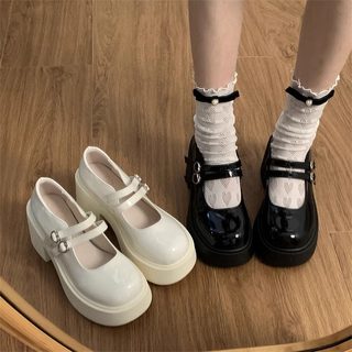 黑色英伦风玛丽珍女鞋小个子增高小皮鞋女厚底jk单鞋乐福鞋高跟鞋