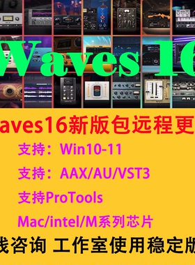 Waves16插件全套混音音频处理效果器 远程安装win/mac Protools