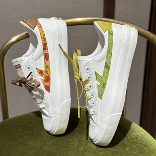 百搭休闲低帮板鞋 2024春夏情侣款 透气 女款 回力同道大叔联名帆布鞋