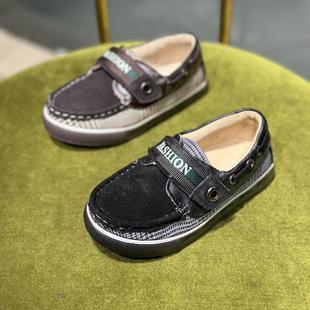 真皮牛皮童鞋2024春秋新款儿童鞋男童轻便套脚儿童船鞋单鞋豆豆鞋