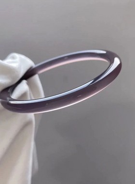 多肉葡萄高冰帝王紫色玉髓手镯女