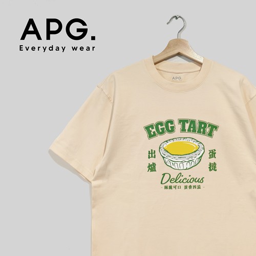 adlib香港重磅T恤夏季男女潮牌副纯棉APG系列蛋挞印花短袖 TE0172