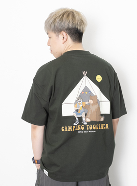 adlib 夏季男女短袖高端纯棉潮流爆款Camping Together  ZT1472