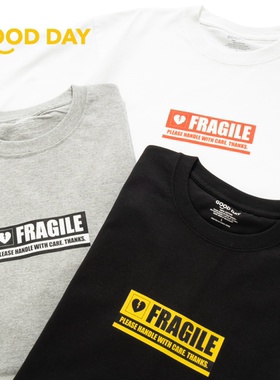 adlib香港美式圆领夏季Fragile Heart趣味图案印花短袖 ZT1711