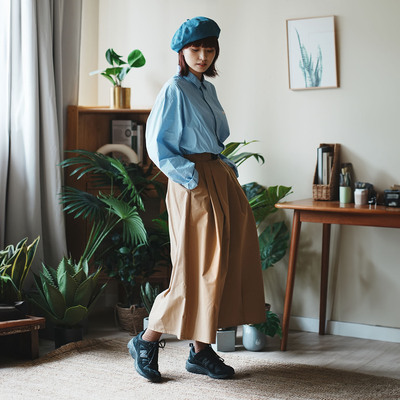 长裙高腰百搭松紧腰带百褶裙