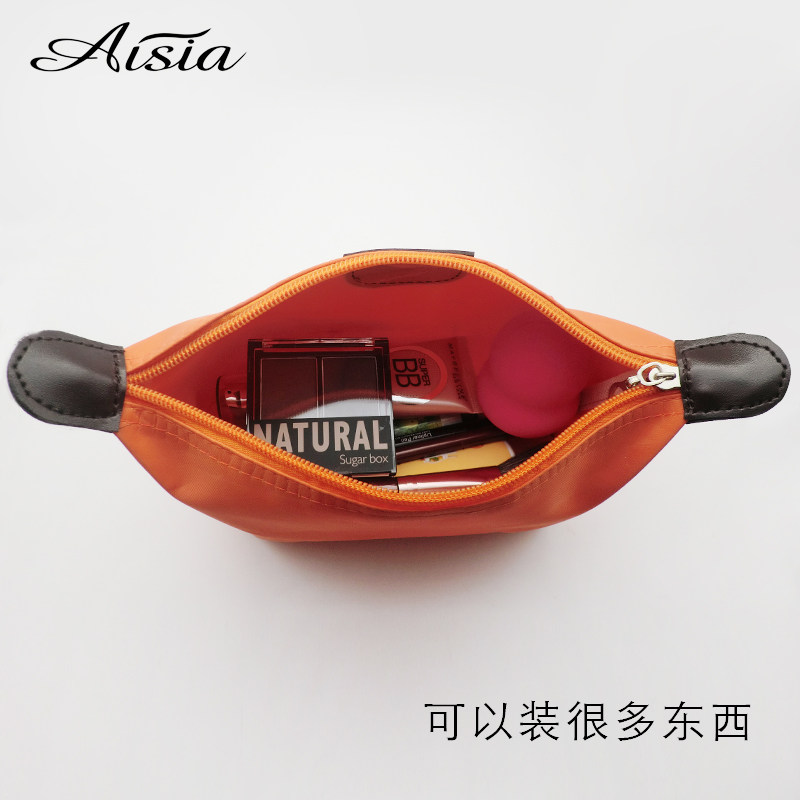 简约水饺型化妆包防水旅行洗漱包化妆品收纳包便携式手拿包大容量